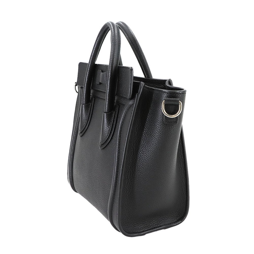 Celine Luggage Nano Shopper 2-way hand/shoulder bag in black leather with sil... - Picture 3 of 10